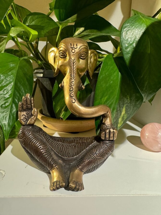 Two-Tone Brass Ganesha Statue – Symbol of Wisdom, Protection, and Serenity